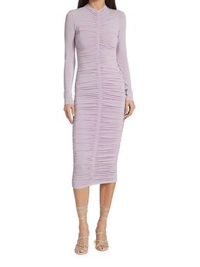NWT A.L.C. Ansel Ruched Midi Dress - Lilac Lavender Size Large